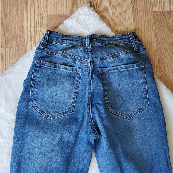 FOREVER 21 FRAYED HEM STRETCH PANTS - Picture 7 of 8